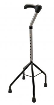Vierfußgehstütze Gehhilfe – höhenverstellbar rutschfest silber schwarz