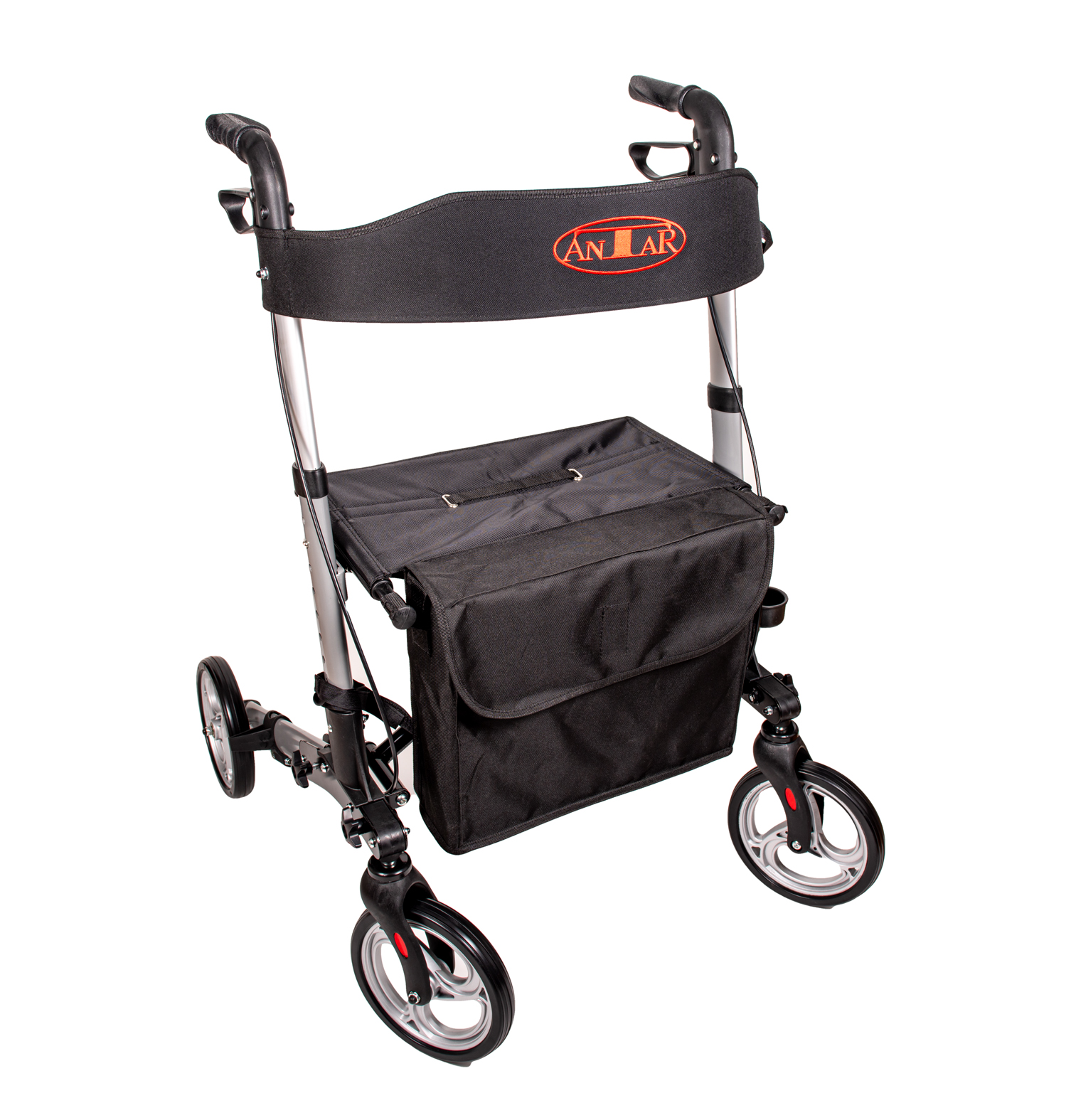 Sanialt24 - Antar Reise Rollator SILBER Leichtgewicht Aluminium