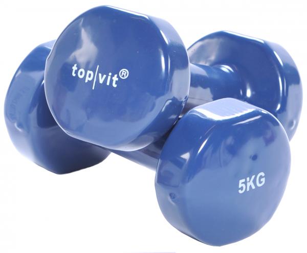 Hantel 2`er SET Kurzhantel Vinyl blau 5,0 kg Gewichte Fitness