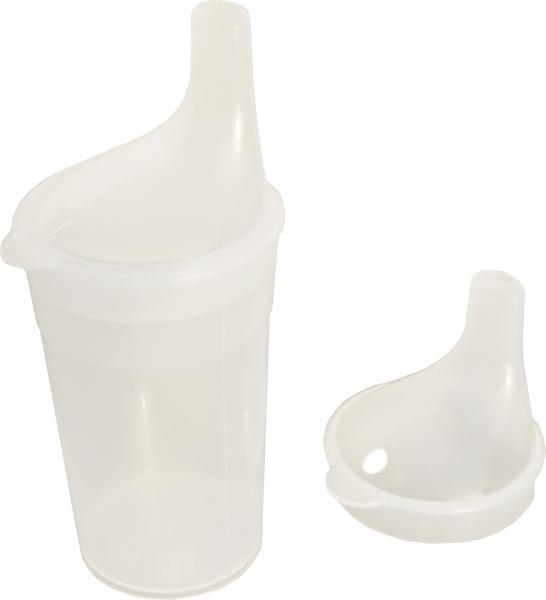 Trinkbecher-Set Tee und Brei, langes Mundstück, mit Halter transparent