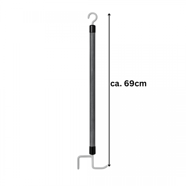 An- und Ausziehstab Deluxe 69 cm GRAU Holzstab mit Doppelhaken für Kleidung & Schuhe Anziehhilfe