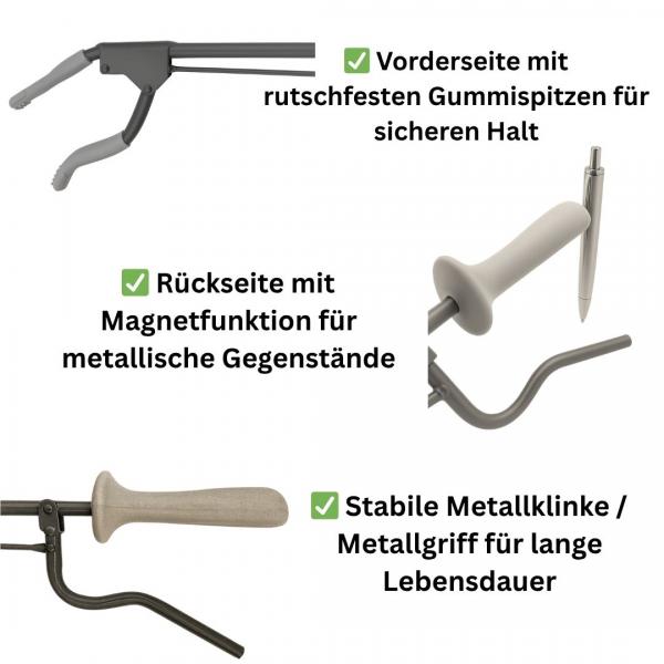 Greifzange 40cm Metall grau mit Magnet CE Medizinprodukt leicht & präzise