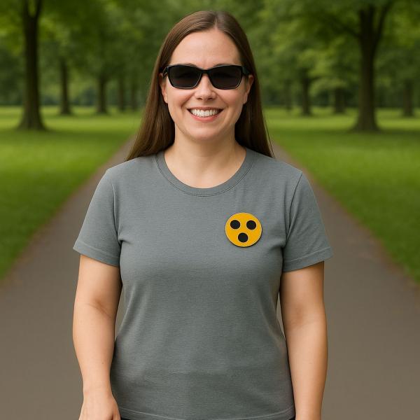 Blindenplakette mit MAGNET rund 30 mm Metall Blindensymbol Kennzeichnung