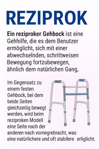 Gehbock faltbar Aluminium höhenverstellbar 2-in-1 Starr/Reziprok Gehhilfe silber