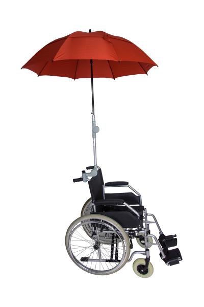 Rollatorschirm ROT/BRAUN Regenschirm Sonnenschirm inkl. Befestigung