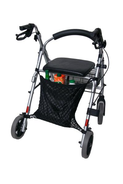 Einkaufsnetz schwarz mit Futter Rollator Rollstuhlnetz 35x35 cm 5 kg