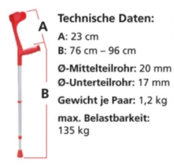 Unterarmgehstütze, gelb