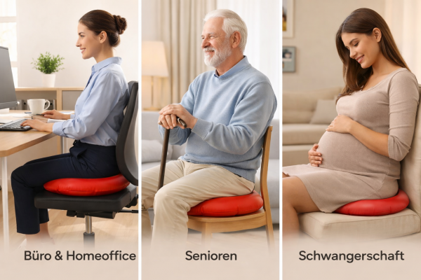 Luftkissen-Set 43 cm rot inkl. Pumpe & Einmalbezug – druckfreies Sitzen