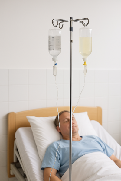 Infusionsständer auf 5 Rollen CHROM höhenverstellbar