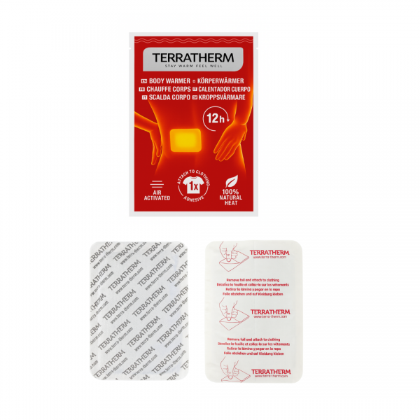 TerraTherm Körperwärmer 10 STÜCK – selbstklebende Wärmepads mit Naturstoffen 12h
