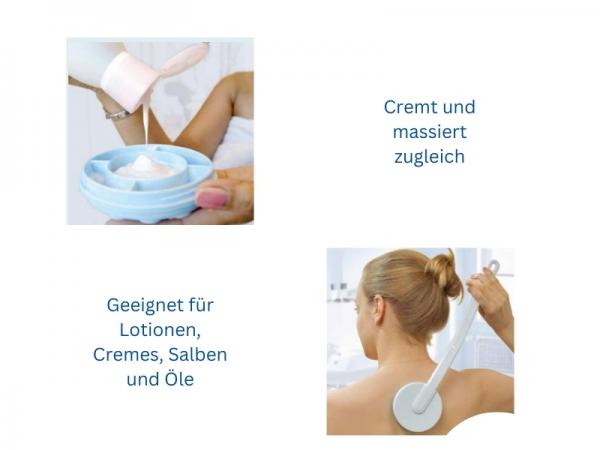 Lotion Creamer weiß-mint Eincremehilfe 19 Kugeln Massagehilfe 44 cm