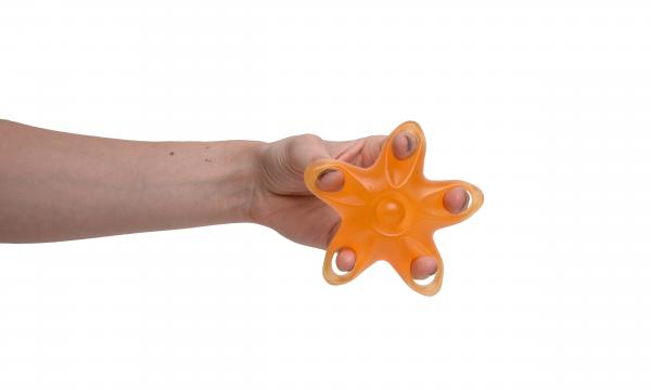 Hand- Fingertrainer STERN ORANGE mittel TPR Muskeltraining Hand 1 Stück