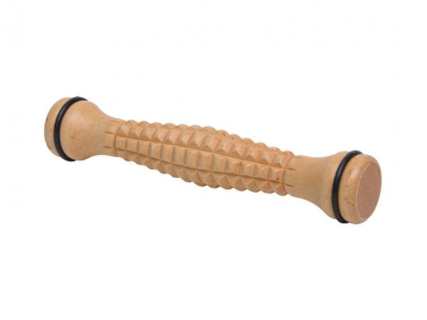 Fußmassagerolle Struktur Holz Massagerolle mit Gummiringen 22 cm