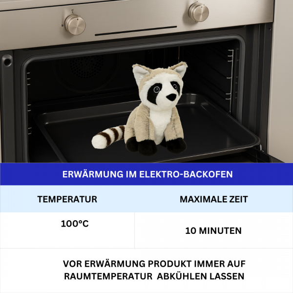 Warmies Waschbär Kuscheltier – Mikrowellen Wärmetier Lavendel Hirsekorn 26cm