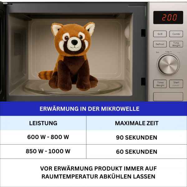 Warmies roter Panda Kuscheltier – Mikrowellen Wärmetier Lavendel Hirsekorn 25cm