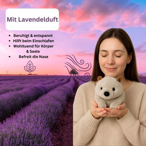 Warmies Wombat Kuscheltier – Mikrowellen Wärmetier Lavendel Hirsekorn 32cm