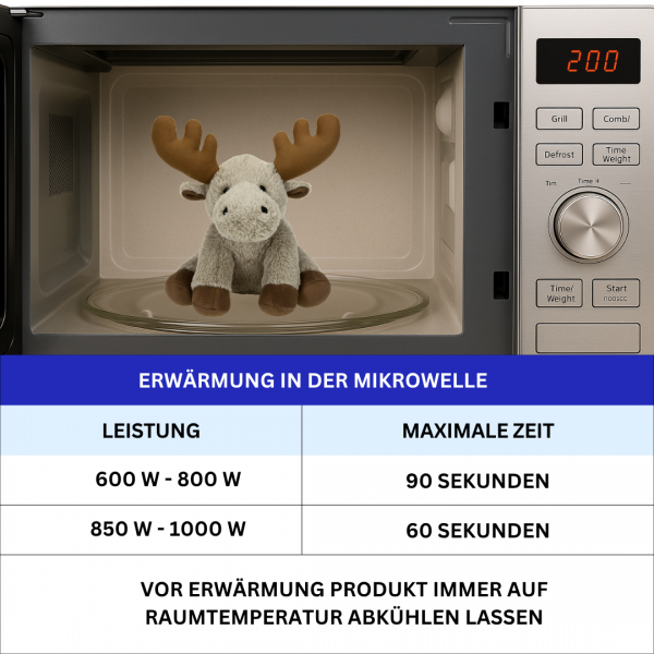 Warmies Elch Kuscheltier – Mikrowellen Wärmetier Lavendel Hirsekorn 24cm