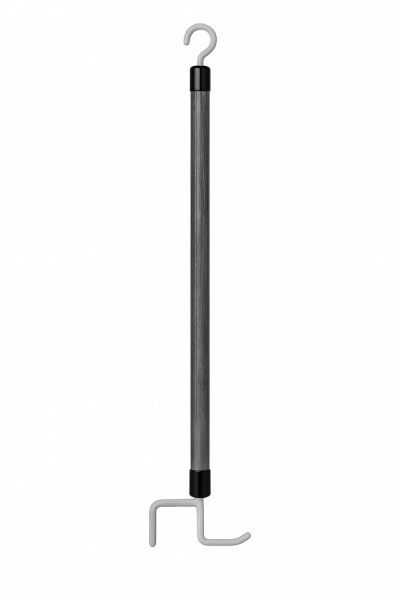 An- und Ausziehstab Deluxe 69 cm GRAU Holzstab mit Doppelhaken für Kleidung & Schuhe Anziehhilfe
