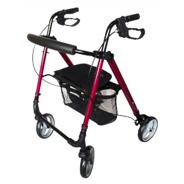 Antar Rollator ULTRALEICHT ROT inkl. Tasche faltbar Gehhilfe höhenverstellbare Griffe