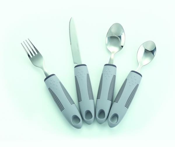 Besteck-Set SOFT 4-teilig ergonomisch grau-schwarz Edelstahl spülmaschinenfest