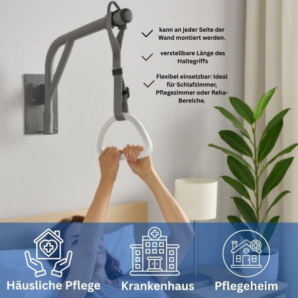 Bettgalgen wandhängend grau schwenkbar Medizinprodukt 100 kg