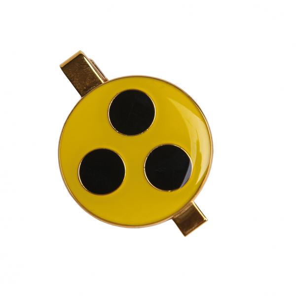 Blindenplakette mit KLEMME rund 30 mm Blindensymbol Kennzeichnung Metall