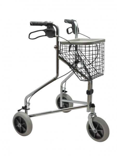 Delta-Gehrad Gehhilfe Rollator Gehwagen CHROM