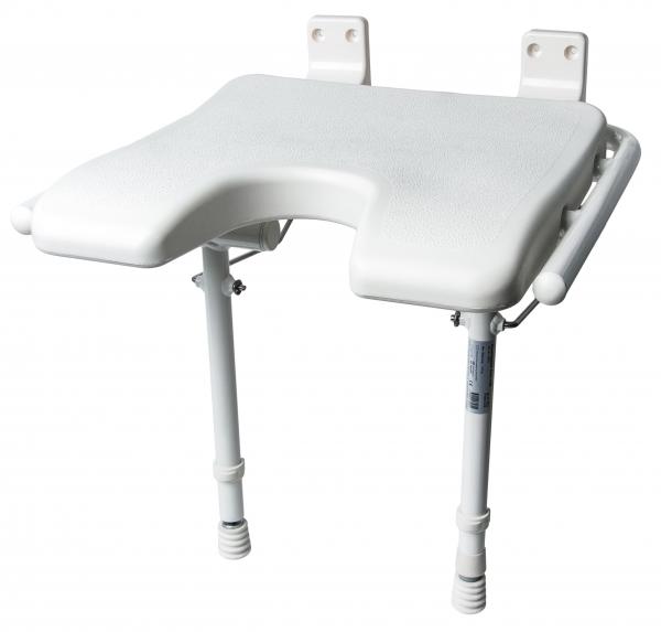 Duschklappsitz "Extra" mit Stützbein und Hygieneausschnitt