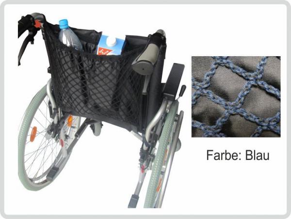 Einkaufsnetz blau mit Futter Rollator Rollstuhlnetz 35x35 cm 5 kg