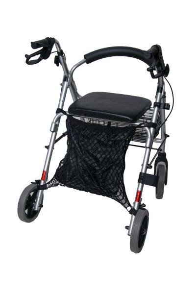 Einkaufsnetz schwarz mit Futter Rollator Rollstuhlnetz 35x35 cm 5 kg
