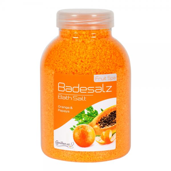 Frucht Badesalz 1350 g Dose Fußbad ORANGE-PAPAYA erfrischend Wellness Fußpflege