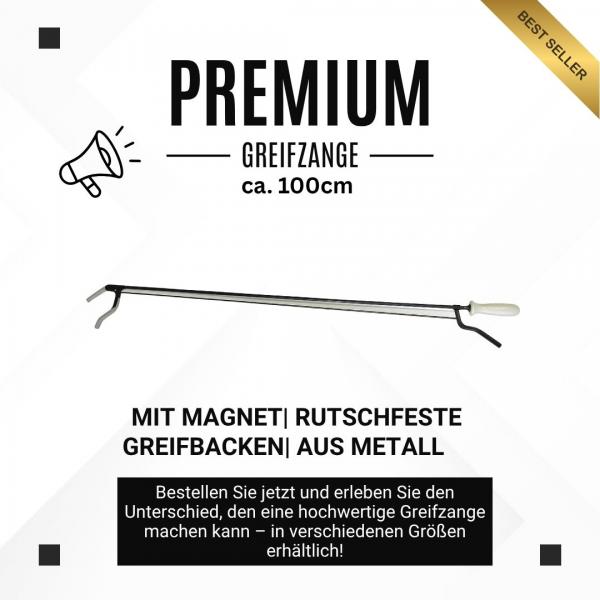 Greifzange 100 cm Metall schwarz mit Magnet CE Medizinprodukt leicht & präzise