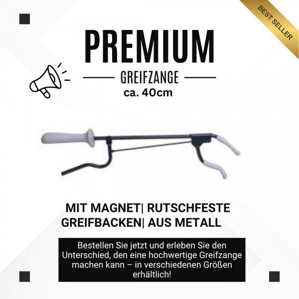 Greifzange 40cm Metall grau mit Magnet CE Medizinprodukt leicht & präzise