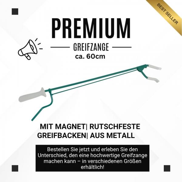 Greifzange 60cm Metall grün mit Magnet CE Medizinprodukt leicht & präzise