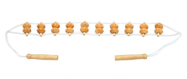 Massage Rückenrollband HOLZ 10 Achsen Rückenmassage Rollband 110 cm
