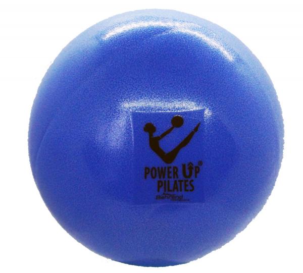 PowerUp Pilates Soft Ball BLAU Ø 19 cm Yoga Sport Fitness Pilatesball aufblasbar