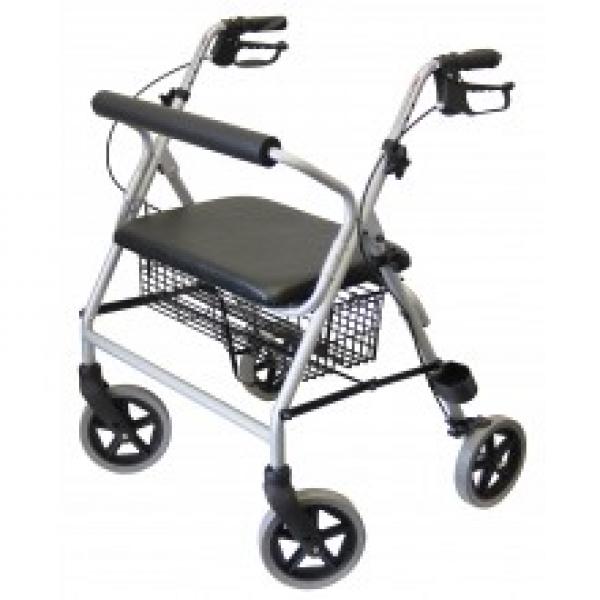 Rollator R225 Gehwagen hoch belastbar faltbar silber TM