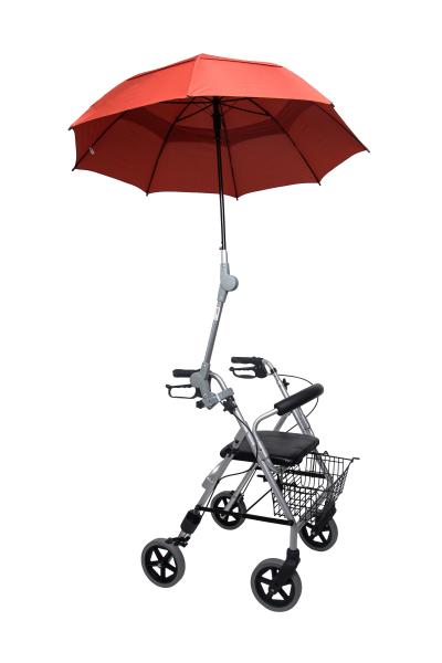 Rollatorschirm ROT Schirm UV-Schutz Höhenverstellbar Regenschutz