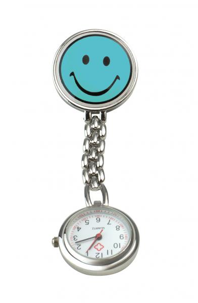 Schwestern-Uhr SMILEY hellblau