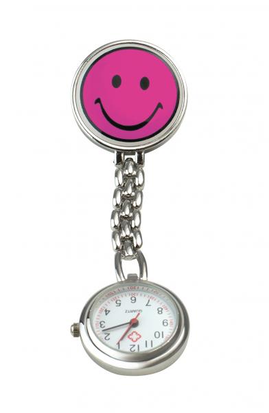 Schwestern-Uhr SMILEY pink