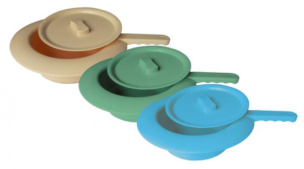 Steckbecken blau mit Griff & Deckel 2,2L autoklavierbar PP Medizinprodukt