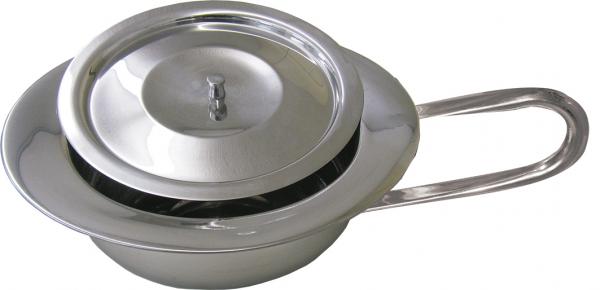 Steckbecken Edelstahl mit Griff & Deckel 2L autoklavierbar Medizinprodukt