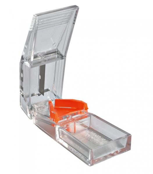 Tablettenteiler KLARSICHT, transparent-orange