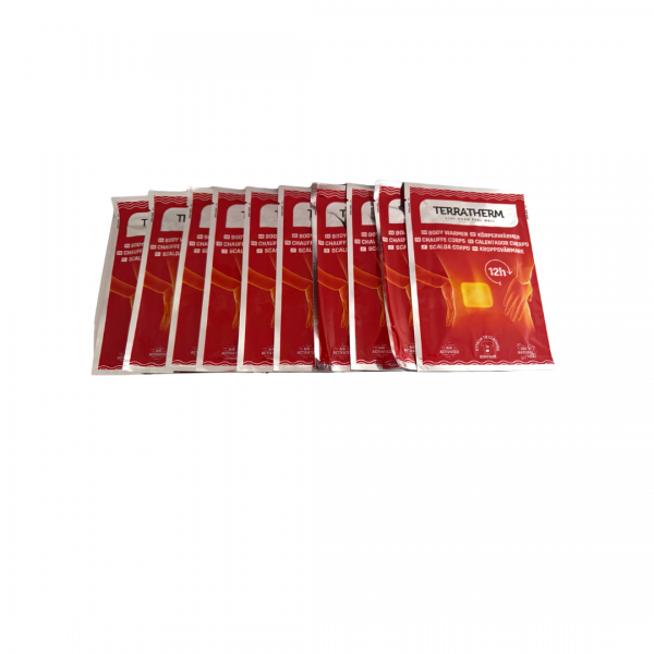 TerraTherm Körperwärmer 10 STÜCK – selbstklebende Wärmepads mit Naturstoffen 12h