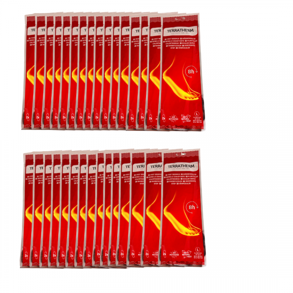 Terratherm Wärmesohlen 30 STÜCK Gr.41,5-43,5 Sohlenwärmer Fußwärmer Einlegesohlen 8h