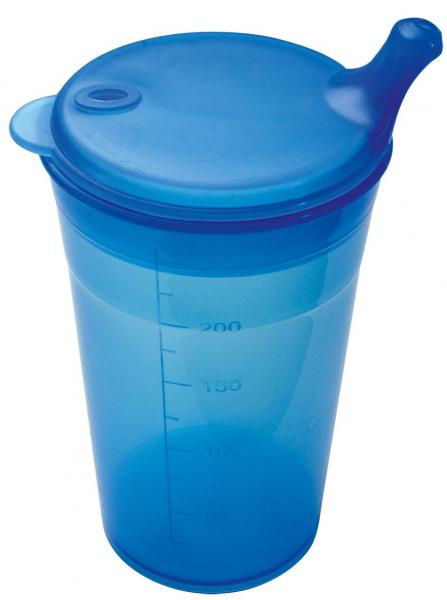 Trinkbecher, Tee, kurzes Mundstück, blau