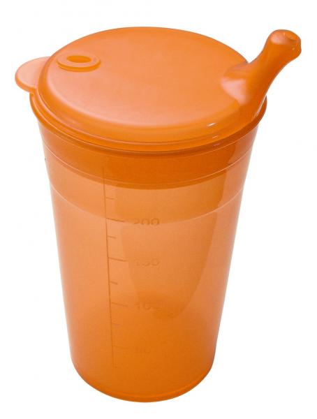 Trinkbecher, Tee, kurzes Mundstück, orange