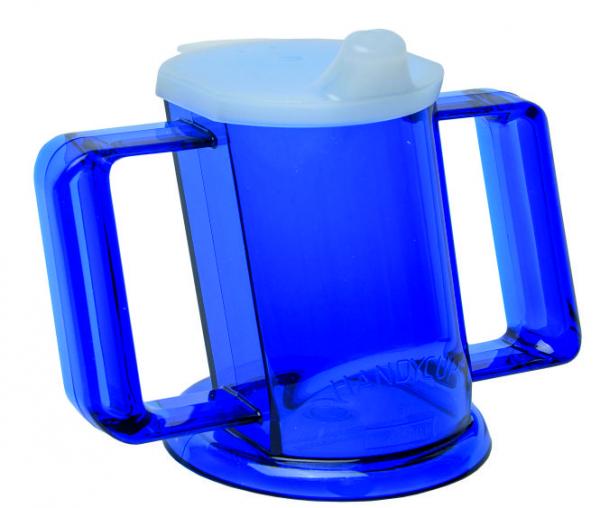 Trinkbecher HANDYCUP blau-transparent
