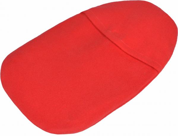 Wärmflasche mit Flauschbezug rot 2 Liter Bettflasche Wärmekissen
