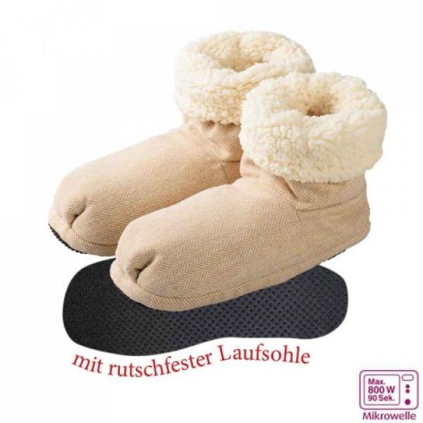 Warmies Slippies COMFORT BOOTS Hausschuhe Lavendel-Füllung Gr.37-41 beige